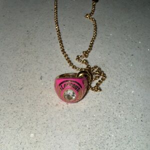 Juicy Couture Pink and Gold Charm Necklace
